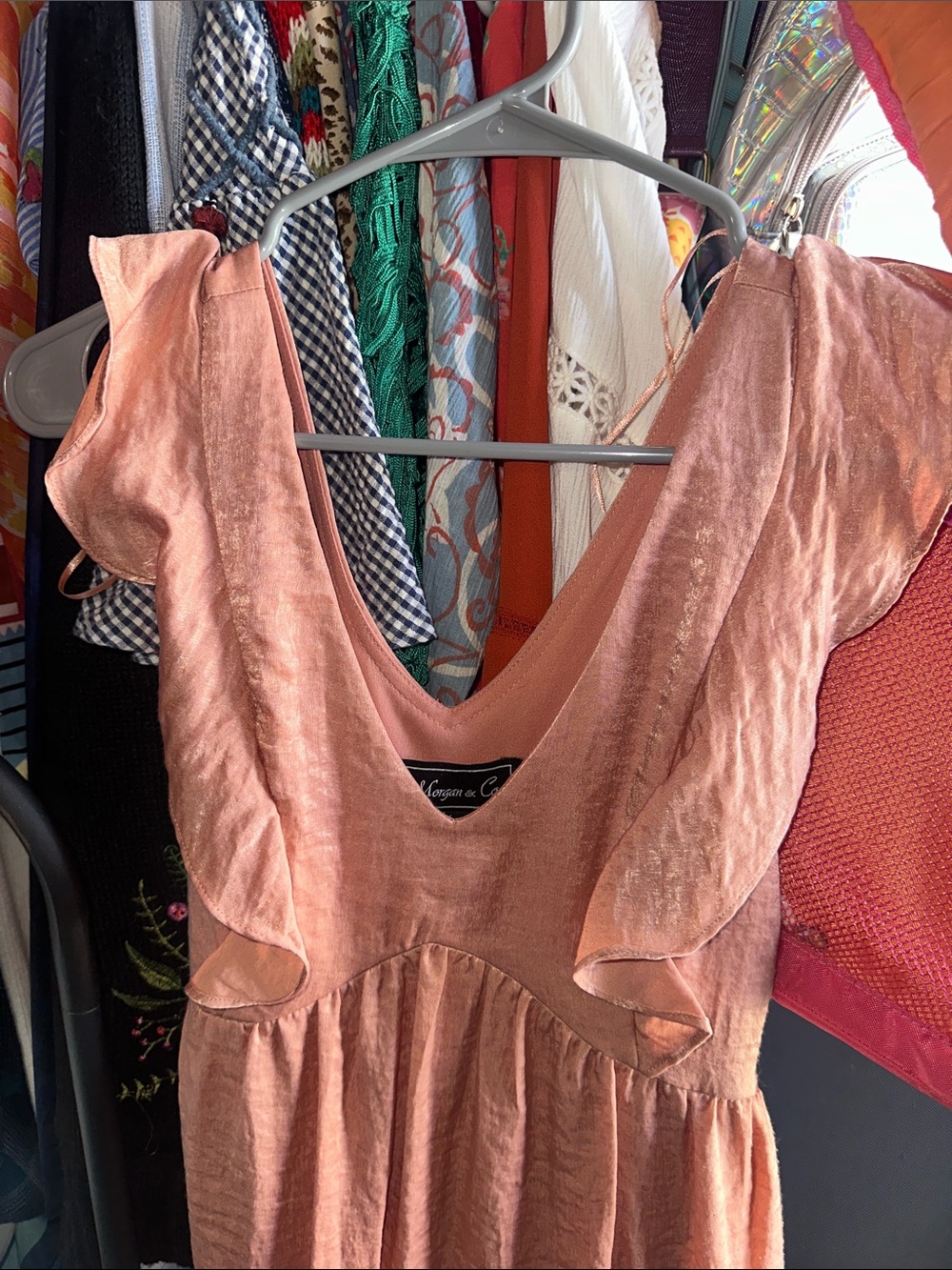 Morgan & Co. Peach Ruffle Mini Dress - Picture 5 of 9
